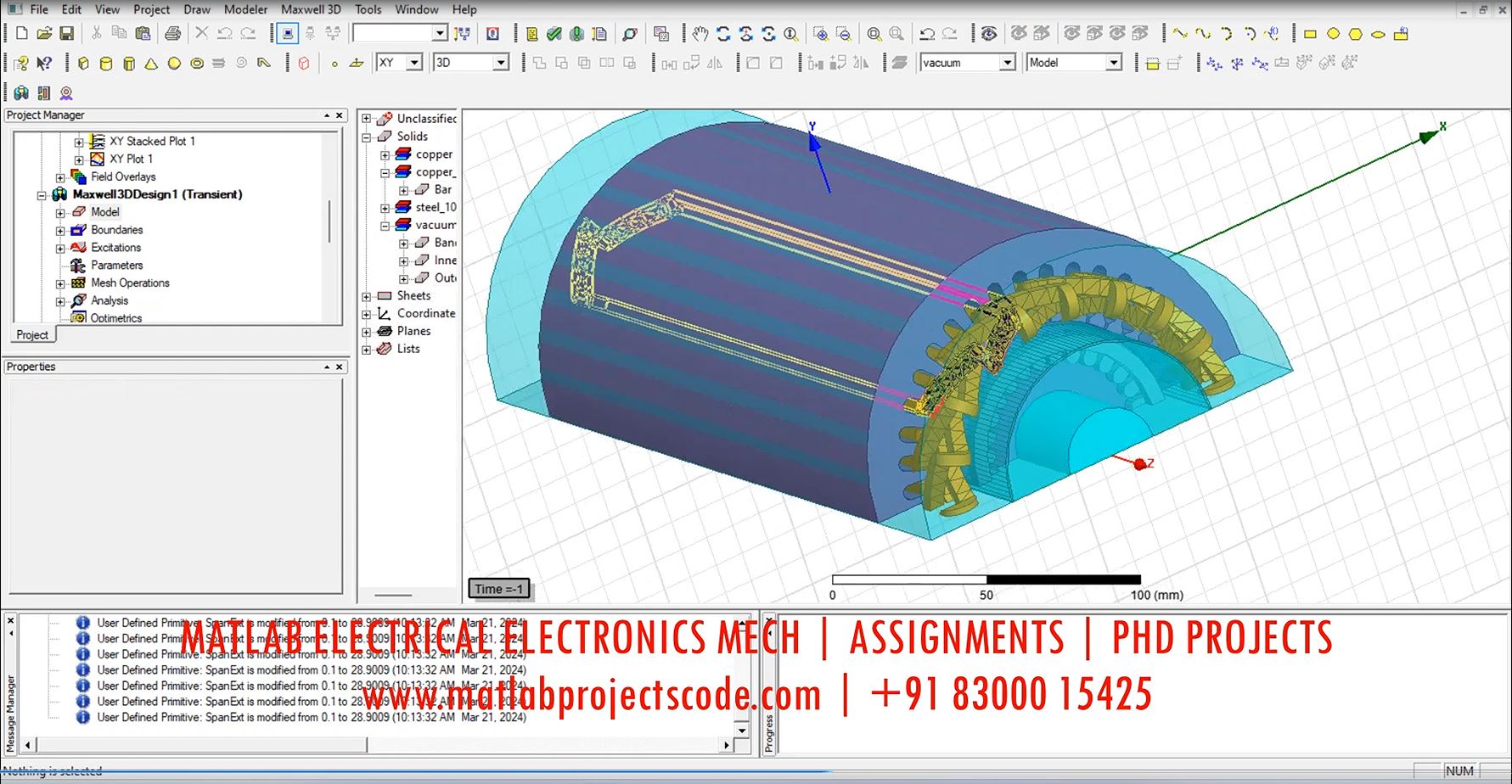 Single phase core type transformer Electrical Simulation ANSYS MAXWELL